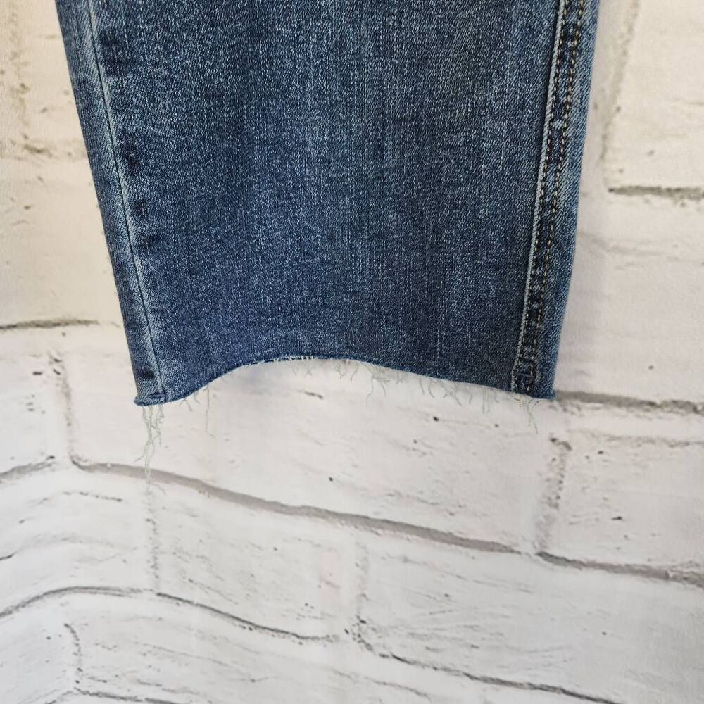 Judy Blue Womens Blue Denim Raw Hem Straight Fit Jeans Medium Wash Size 15/32 - Picture 4 of 13